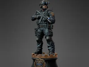 Police Bishop Chess Piece Set