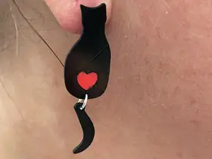 Cat tail earrings, Stud or Dangle
