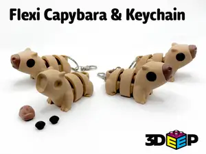 Flexi Capybara & Keychain - No Supports