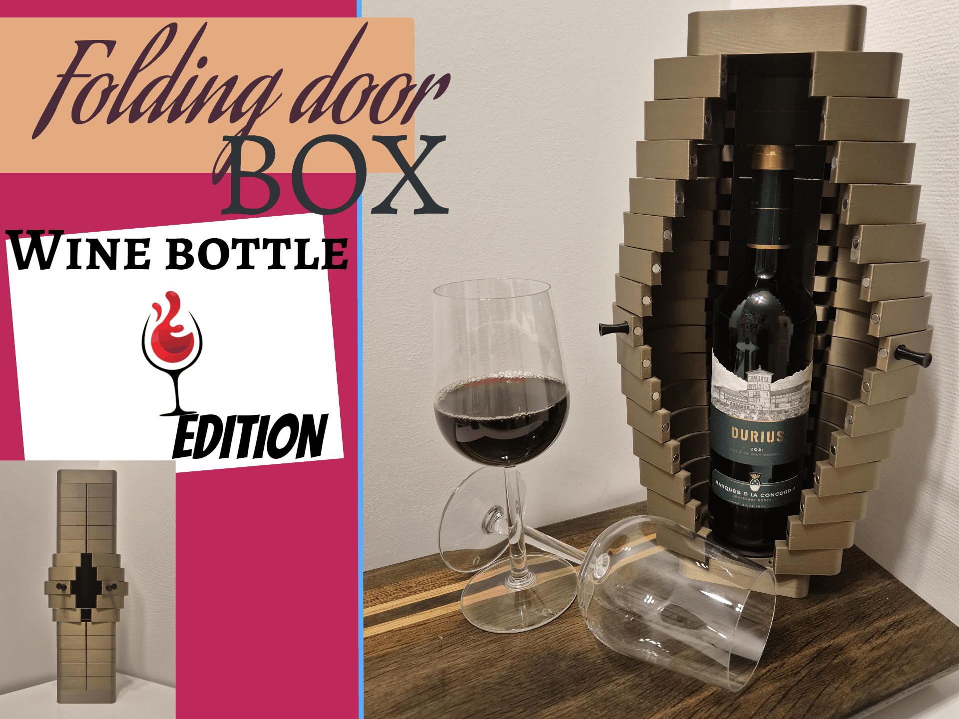 Folding door wine box