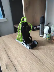Racing seat phone stand with roll cage