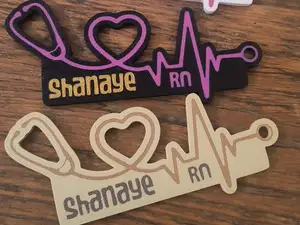 RN heart keychain (customizable text)