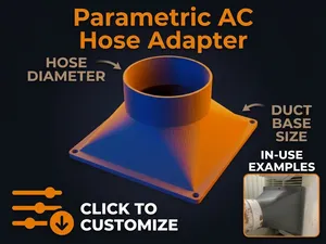 Parametric AC Hose Adapter Plate - Adjustable