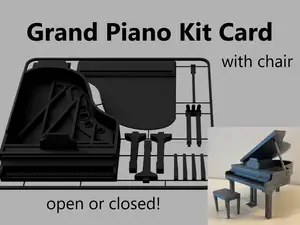 Grand Piano Kit Card (1:24) with chair