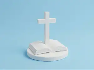 Cross on Open Book – Minimal Christian Model