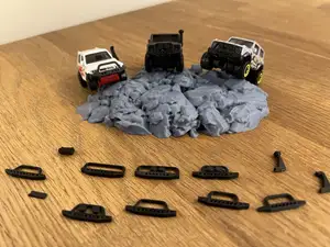 offroad bumper and snorkel 1/64 car diorama garage
