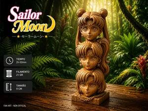 Sailor Moon Mars Mercury Wooden Totem Sailor Moon