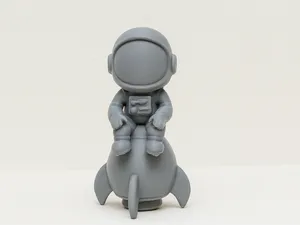 Astronaut Spaceman sat on a Rocket