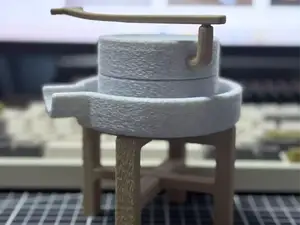 石（时）来运转荆棘石磨，带经济齿轮声音的石磨