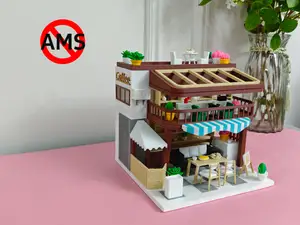 微缩景观 迷你世界 微观世界 迷你建筑 木质咖啡书吧小洋楼 无需AMS多色打印