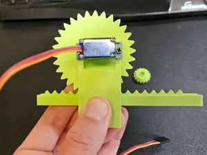 Rack, pinion / gear & bracket for SG90 servo (7cm)