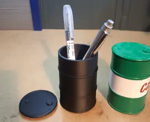 1:10 Scale 55 Gal Oil Drum Container/Pen Holder