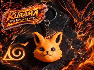 Kurama Fox Head Keychain
