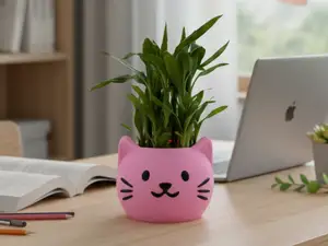Cute Cat Face Planter – Smooth & Fuzzy (No AMS)