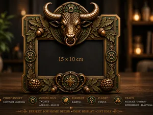 Taurus Guardian Photo Frame Zodiac Sign 15×10 cm