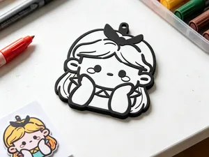 爱丽丝涂色画挂件-DIY涂鸦填色手工卡-儿童涂色画画玩具