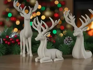 Christmas Reindeer lying figurine - Holiday Decor