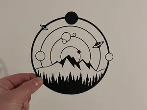 Wall Art - Solar System and Mountain