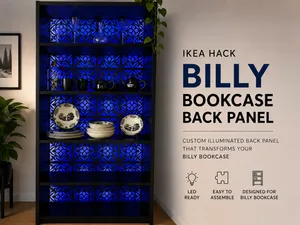 IKEA Billy Bookcase Gothic Back Panel with LEDs