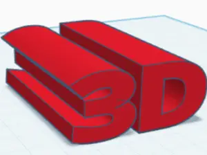 3-D 3D text to be 3D printed on a 3D printer.