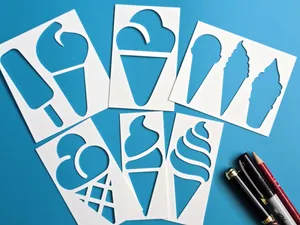 Icecream Stencil Set Drawing Painting Fun