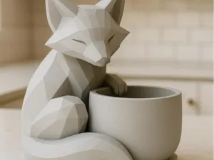 Le renard d'ivoire pot à stylo