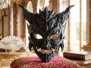 Horned Demon Baroque Masquerade Mask