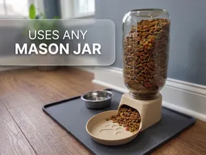 Cat Feeder Mason Jar Automatic Gravity Bowl
