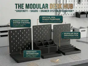 Gridfinity Skadis Desk Organizer Tray