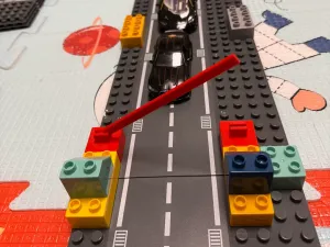 乐高积木大颗粒停车场公路闸杆