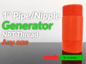 1" NPT Thread Nipple/Pipe Generator - Any Size