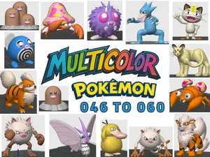 Multicolor Pokemon 046 to 060 (Gen 1) 