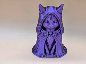 Mystic Hooded Cat – Gothic Fantasy Figur