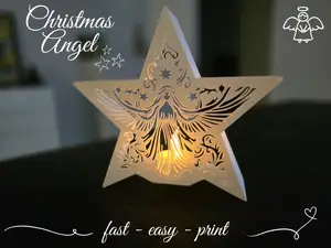 Christmas Star Tealight " Angel "