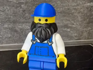 Brick Man Arbeiter mit Latzhose und Bart 20cm