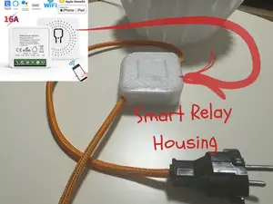Apple HomeKit Relay housing with button for Lamp