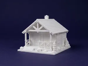 Miniature Wooden Cabin House Model