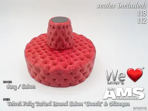 WLM - Velvet Fully Tufted Round Salon Couch
