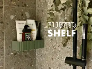Fluted Shelf – Minimal Floating Bathroom Caddy