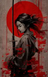 Japanese Style Samurai Girl (hueforge)