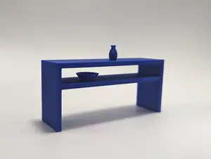 Side Table with Vase and Bowl 1:12 Scale