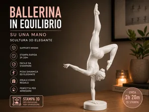 Ballerina in Equilibrio | Scultura Elegante 3D
