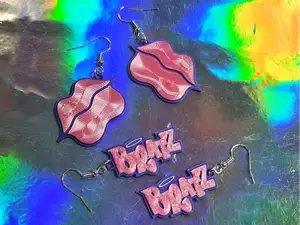 Bratz Logo & Lips Earrings, Quick Print