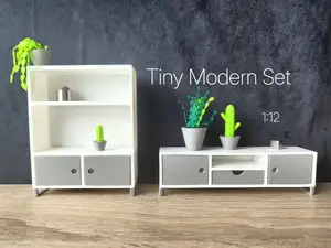 Modern Mini Furniture – TV Stand + Cabinet 1:12