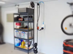 Ladekabel aufrollen mit Flaschenzug (13mm Kabel)