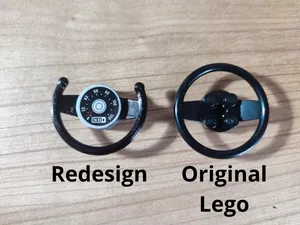 Realistic steering wheel for BRICK 76328 Batmobile