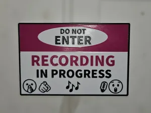 Recording In Progress Sign