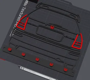 honda civic ek silhouette key rack