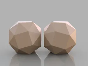 Low Poly Spheres: Snub Cubes (Left and Right)