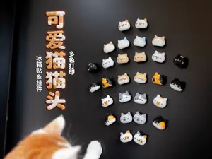 可爱猫猫头 冰箱贴&挂件 | 多色打印 含手绘版本